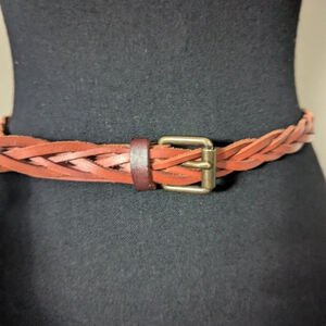 Gap Brown Braided Genuine Leather Belt XS Boho Southwestern Minimalist